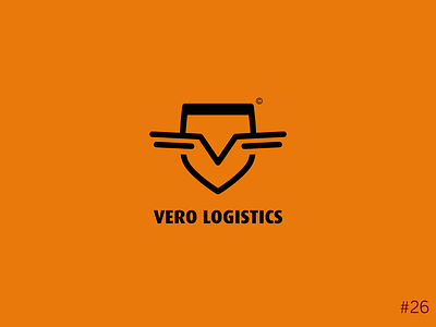 26/50 Daily Logo Challenge | Paper Aeroplane - Vero branding dailylogochallange design flight letter v logo logo design orange plane shield wings