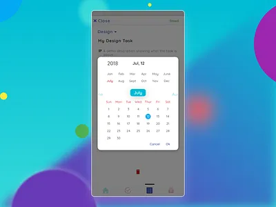 Date Selector adobexd concept date picker date selector design material design minimal pop up simple design ui