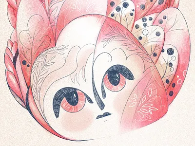 Bottom half of nature girl drawing