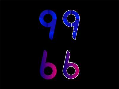 Nine and Six branding design illustrator lines number number 6 number 9 ui vector web