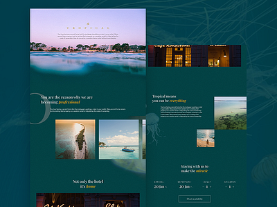 Tropical Resort branding hello home hotel hotel booking hotel branding muzli resort resorts typography ui vietnam