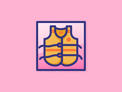 028 Lifejacket dailychallenge flat illustration illustrator life vest lifejacket miguelcm outline sos