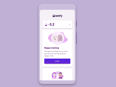 Senty app app brain brain training health mind new app senty sketch ui ux user inteface