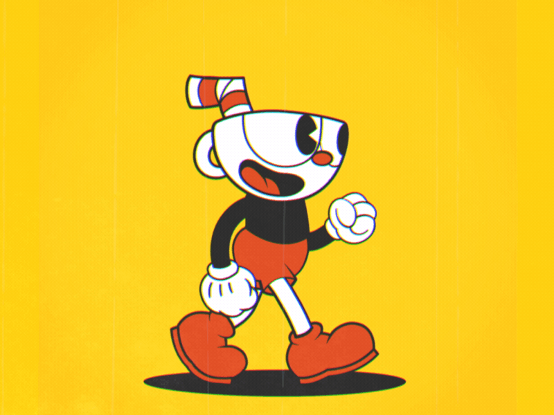 Cuphead walk characer cuphead walk walk cycle walking