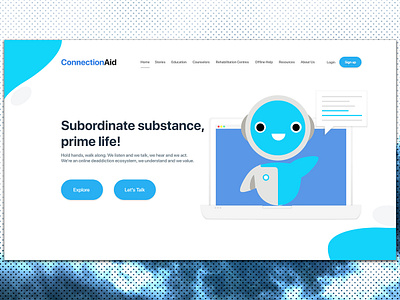 Landing Page for Substance Abuse Help animation app app animation branding challenge clean app design concept concept app dailyui design graphic illustration landing page landing page concept minimal ui ux vector web website