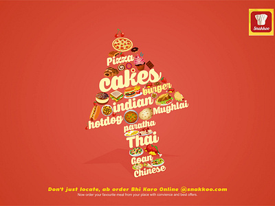 Snakoo banner design food typography
