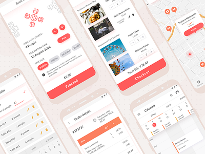 Restaurant and activity booking app activity app booking cart checkout design ecommerce food illustration local local business material design menu restaurant restaurant app shopping ui ux ux ui design vector