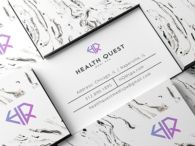 Health Quest Business Cards app branding branding identity business card design health health logo icon identity lettering logo logo design minimal panter vision project symbol type typeface typography vector