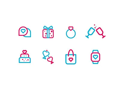 Valentine Icon Set best icons cake gift heart icon icon design love ring valentine watch