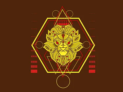 The Yellow Lion artwork design illustration logo tshirt design vector