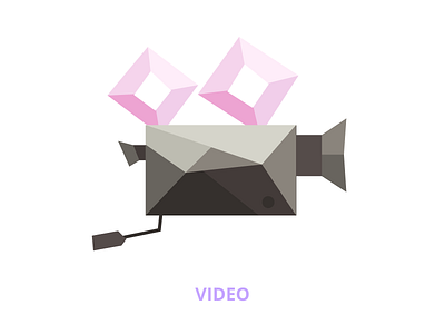 Low poly illustration - video 2d design flat illustration isometric design low poly low poly art microphone polygonal ui design violet web design white