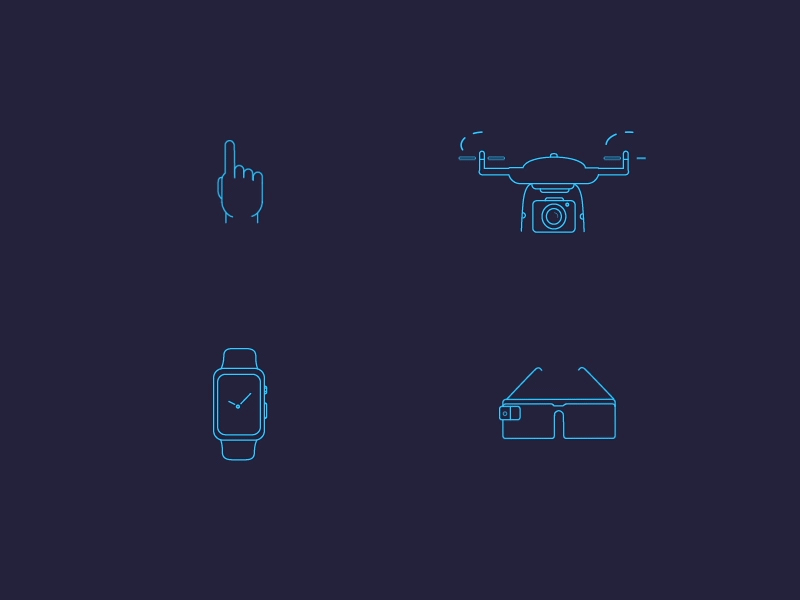 Innovation technology 2d animation branding drone future gif icon icon animation icon app icons interaction loop ui