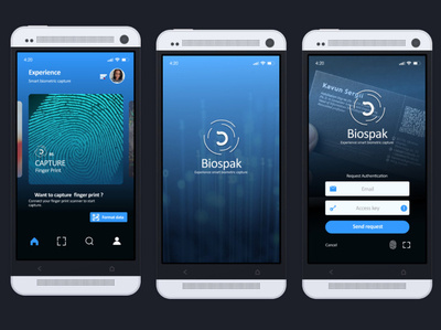 Biospak homepage intro page login design mobileapp