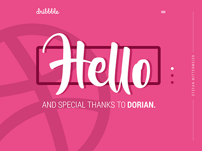 Hello Dribbble - My name is Stefan Mittermeier dribbble invites fullscreen intro hello hello dribbble roboto ui ux webdesign webdesigner