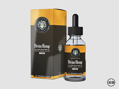 Hemp Oil box and label design black box design gold hemp hemp oil label design labeldesign tbd tbd oil