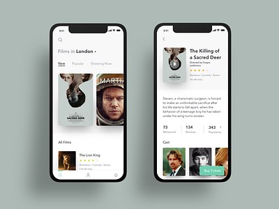 Film / Cinema Exploration app app design clean dailyui design graphic interface ios mobile ui ux web