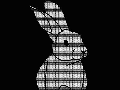 White Rabbit adobe adobe illustrator black and white bunny design font illustration illustrator impact outline pattern rabbit repeating shape typography white rabbit words