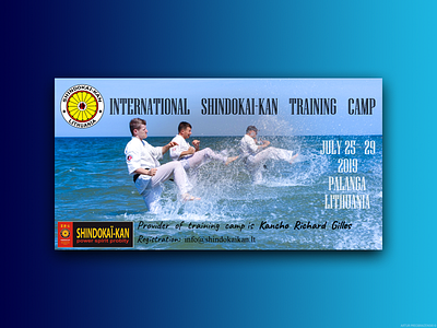 Shindokai kan - Karate Summer Camps Advertising Flyer @dailyui adobe advertising blue branding dailyui design flyer icon karate karate kid lithuania logo photoshop typography ui ui ux uidesign ux vector