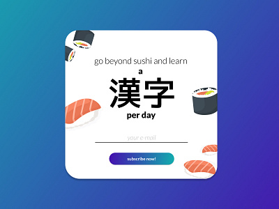Daily UI Challenge #016 - Pop-Up / Overlay dailychallenge dailyui dailyui016 food popups subscription sushi