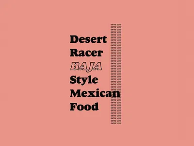 DESERT RACER PART 1 branding design design art graphics illustration restaraunt typography