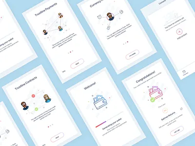 Onboarding Mobile app app app design bitcoin block chain crypto currency design mobile onboarding payment ui user interface ux