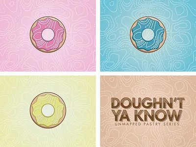 Doughn’t Ya Know Icons beer donut doughnut icons illustration logo pastry unmapped brewing company