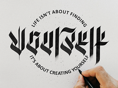 Life isn't about finding yourself, it's about creating yourself brushlettering design hand draw illustration ipadlettering lettering letters procreate script type typedesign typography