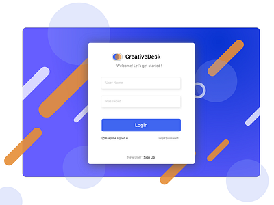 Login Screen Web App Design