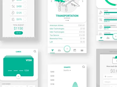 UI details for paperplane app branding budgeting flat graphic design iconography illustration money spending tracking travel ui ux vacation vector web