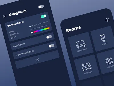 Daily UI #015 / On/Off Switch 015 add app blue challenge color costumize daily daily 100 challenge daily ui daily ui 015 design illustration illustrator light rooms typography ux