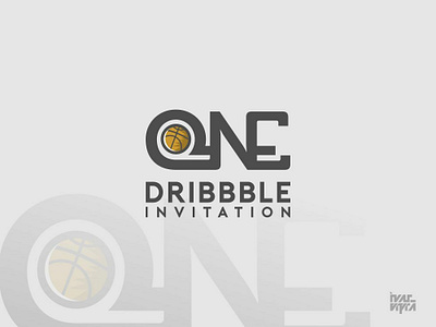 One dribbble invitation dribbble dribbble invitation dribbble invite icon invitation invite logogram mark player symbol vector