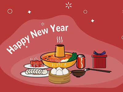 Spring Festival china design food hotpot illustration red spring festival