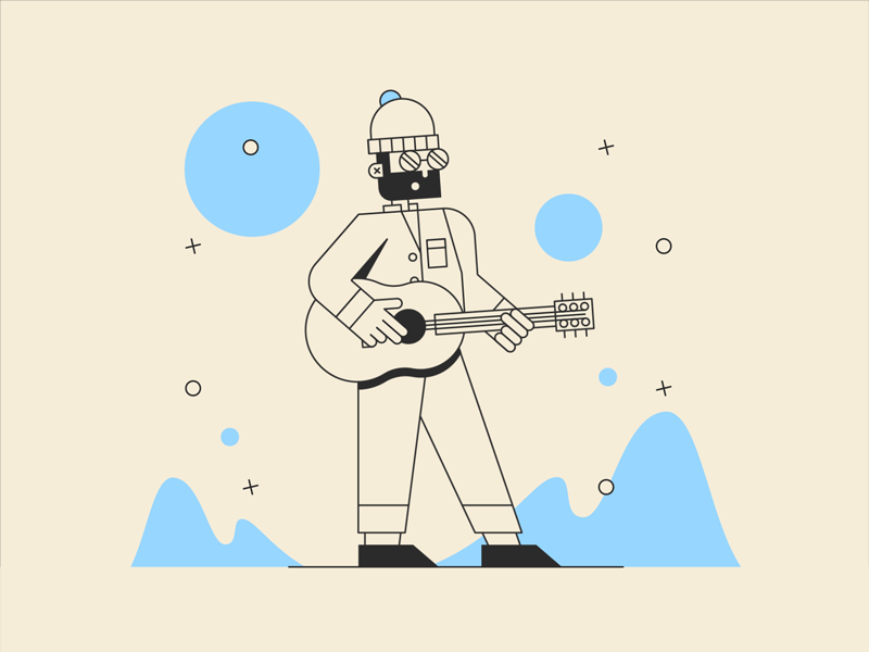 Jammin' animation beard gif guitar music musician person