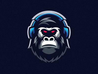 Gorilla designer esport icon logo design loģo mascot logo modern design sport logo