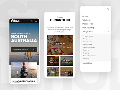 Tourism mobile website clean mobile tourism travel ui ux web design