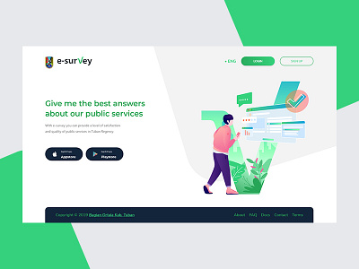 e-survey Kabupaten Tuban app design flat icon illustration typography ui ux web website
