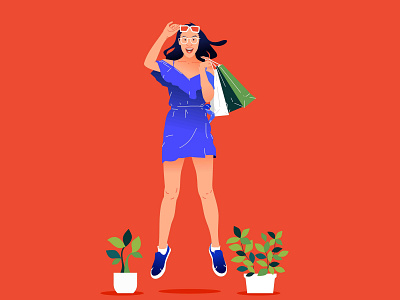 Surprised Happy Brunette Woman ecommerce ecommerce illustration girl illustration illustration illustration agency illustration art illustration art director design illustration challenge illustration shopping girl illustration shopping woman plant illustration shopping illustration sunglass user interface design woman illustration young woman