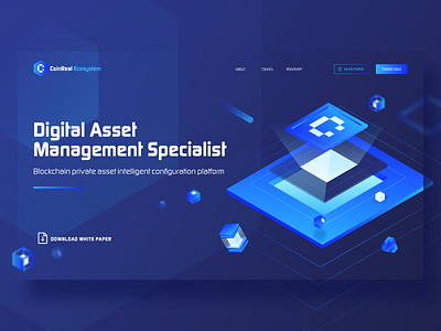 “CRE”Blockchain HOME PAGE block chain blockchain blue color design sketch ui ux web