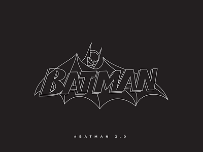 Batman line Illustration 2.0 2.0 art batman brand branding color dark art design flat icon identity illustration knowledge lettering line art logo love minimal typography vector