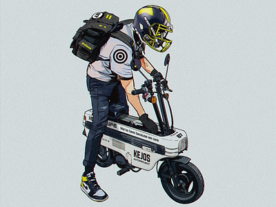 Kejos auto project automotive bike character design digital art honda hypebeast illustration motocompo tuanmulo