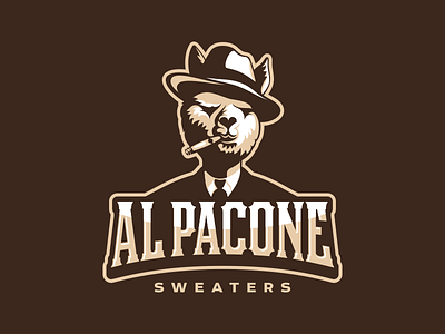 Al Pacone al capone alpaca design gangster illustration logo mob typography vector wool