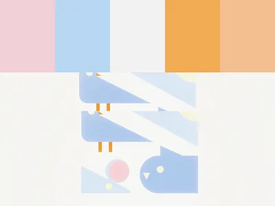 Rodents animals color block digital design illustrator pastel