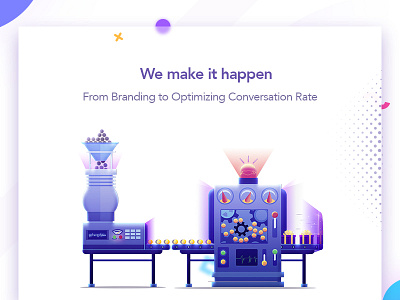 We make it happen arslan branding design factory illustration landing machine optimizing page pakistan section we make it happen web