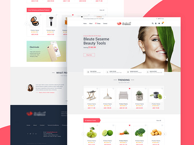 eCommerce Homepage Concept beauty creative design ecomerce ecommerc home illustration products page shoping shopping website ui ux web design website website design