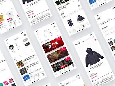 GAMECORES - Redesign 2 app branding clean app cloth design fashion ios store ui ux ui design white