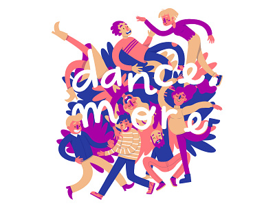 Dance More blue cartoon comic character colorful dance dance more dance party dancing design disco flat happy illustration ipad pro painting photoshop procreate weekend yellow