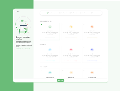 Marketing campaign creation flow rework application clean design dribbble interface popular product productdesign screen shot sketch tech ui uidesign ux uxdesign