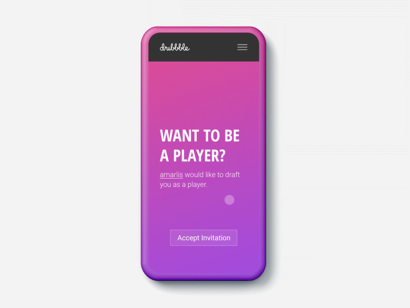 Hello Dribbble! animation app concept debut dribbble dribbble app gradient interaction ui ux