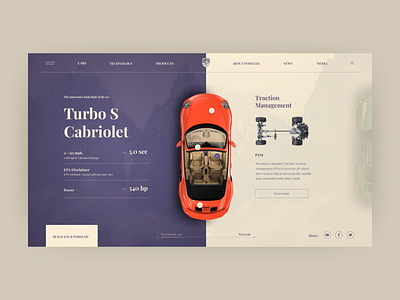 Porsche Turbo S Cabriolet adobe cabriolet car clear design design figma first design invitation porsche tipography ui ux