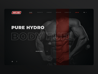 Nar Labs Website Redesign athlete black black and red body body builder branding clean company dark design gym health light man nutrition photoshop sport web web desgin website concept